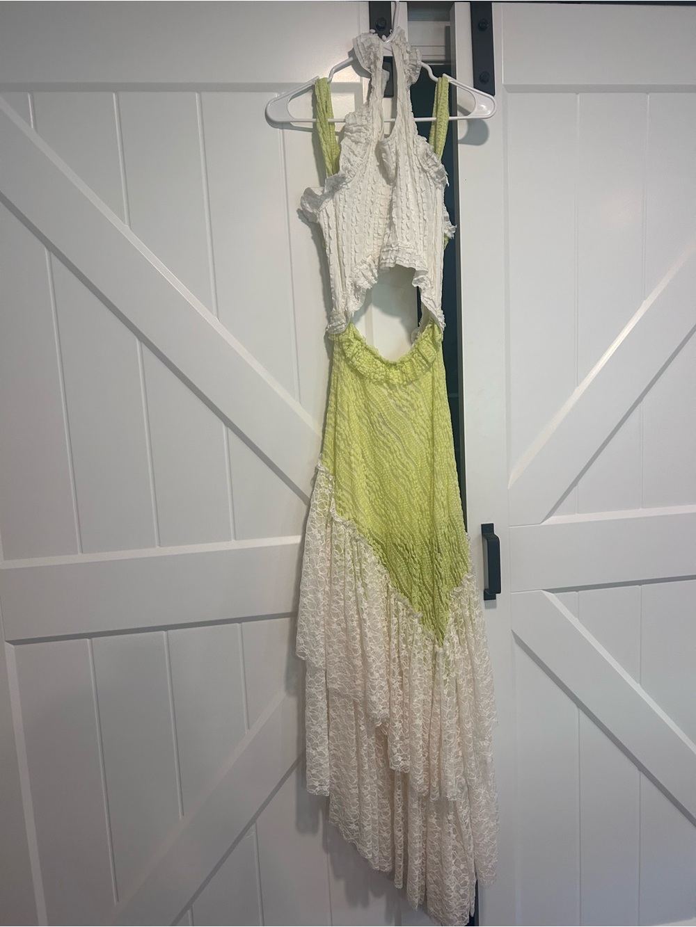 Free people ruffle lace maxi dress